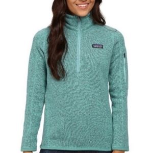 PATAGONIA Better Sweater Quarter-Zip Green/Teal Heather Fleece Sweatshirt - Sz S